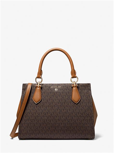 michael kors harrison medium logo satchel|michael kors marilyn small satchel.